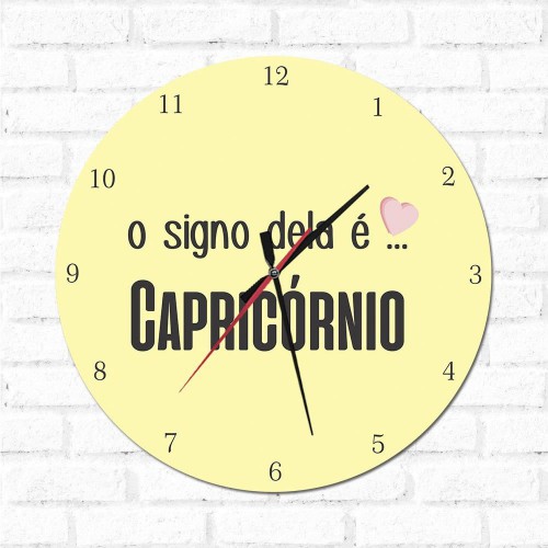 Adesivo de parede Relógio Decorativo O Signo dela é Capricórnio