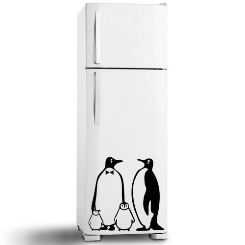 Adesivo de parede Adesivo de Geladeira Família Pinguim