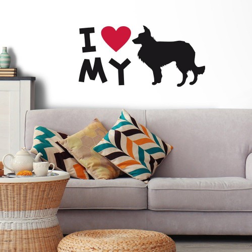 Adesivo de parede Adesivo de Parede I love my Border Collie