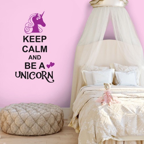 Adesivo de parede Adesivo de Parede Keep Calm and Be a Unicorn