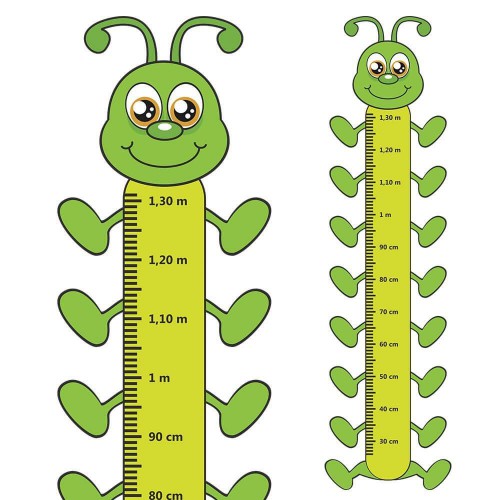 Adesivo de parede Adesivo Régua de Crescimento Centopeia