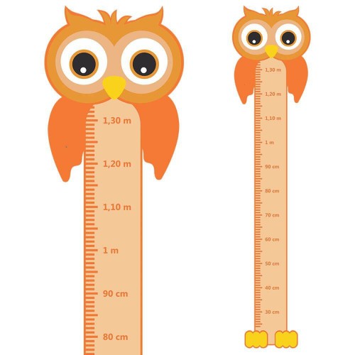Adesivo de parede Adesivo Régua de Crescimento Coruja com Patas