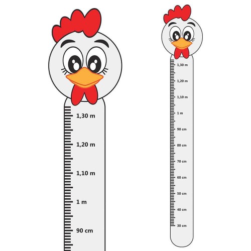 Adesivo de parede Adesivo Régua de Crescimento Galinha