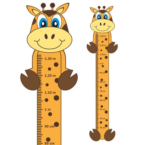 Adesivo de parede Adesivo Régua de Crescimento Girafa com Patas