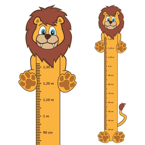 Adesivo de parede Adesivo Régua de Crescimento Leão com Patas