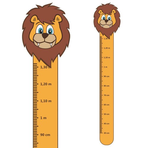 Adesivo de parede Adesivo Régua de Crescimento Leão