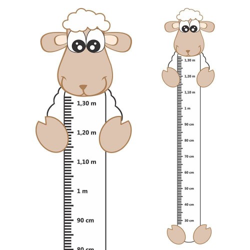 Adesivo de parede Adesivo Régua de Crescimento Ovelha com Patas