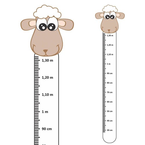 Adesivo de parede Adesivo Régua de Crescimento Ovelha