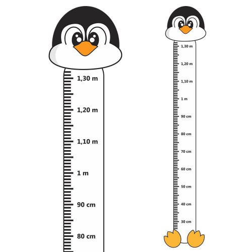 Adesivo de parede Adesivo Régua de Crescimento Pinguim com Patas