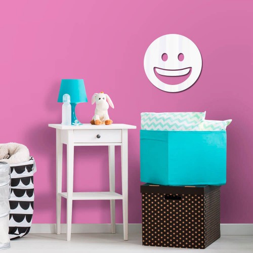 Adesivo de parede Espelho Decorativo Emoji Sorriso