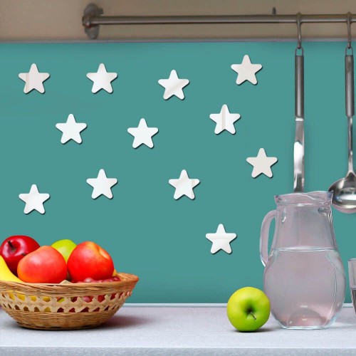 Adesivo de parede Espelho Decorativo Kit Estrela