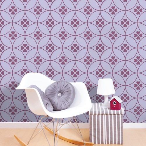 Adesivo de parede Papel de Parede Amor 4 Folhas Violeta