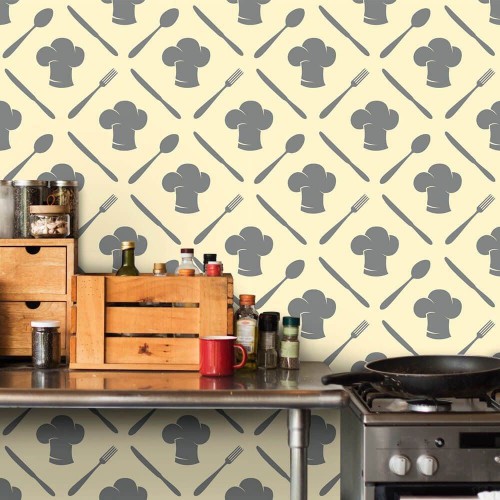 Adesivo de parede Papel de Parede Cooking Gray