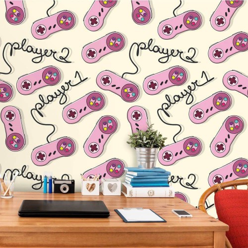 Adesivo de parede Papel de Parede Players Pink