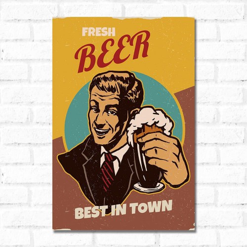 Adesivo de parede Placa Decorativa Beer Retro_2