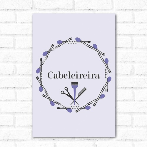 Adesivo de parede Placa Decorativa Cabeleireira