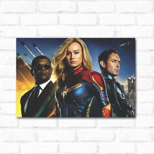 Adesivo de parede Placa Decorativa Capitã Marvel