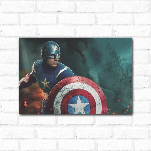 Adesivo de parede Placa Decorativa Capitão America