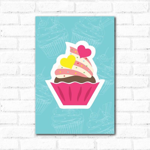 Adesivo de parede Placa Decorativa Cup Cake