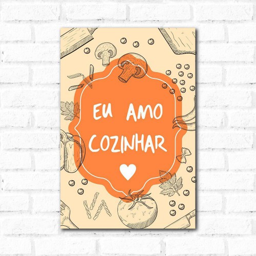 Adesivo de parede Placa Decorativa Eu Amo Cozinhar