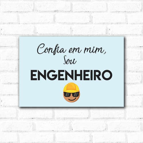 Adesivo de parede Placa Decorativa Frase Engenheiro