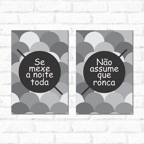 Adesivo de parede Placa Decorativa Kit Casal Engraçado