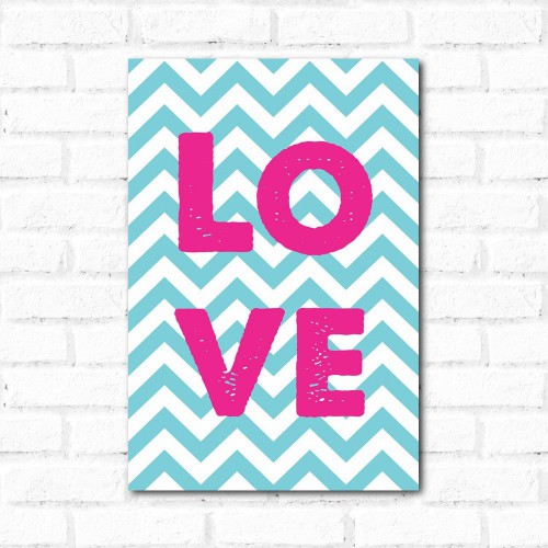 Adesivo de parede Placa Decorativa Love Chevron