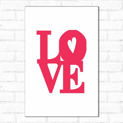 Adesivo de parede Placa Decorativa Love Pink