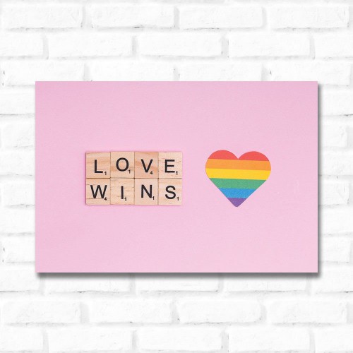 Adesivo de parede Placa Decorativa Love Wins