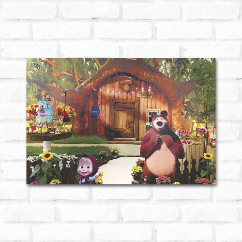 Adesivo de parede Placa Decorativa Masha e o Urso 2