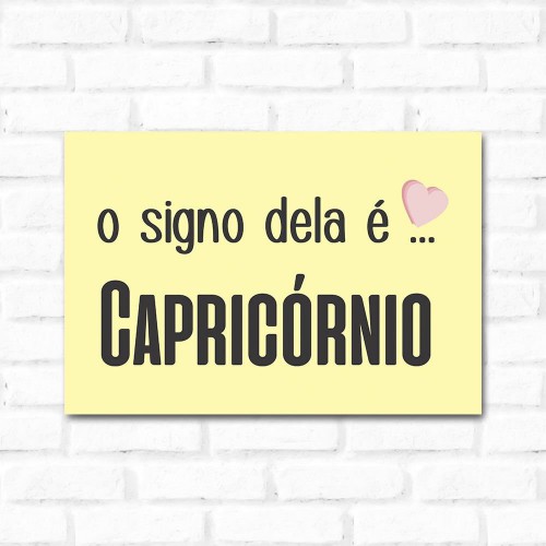 Adesivo de parede Placa Decorativa O Signo dela é Capricórnio