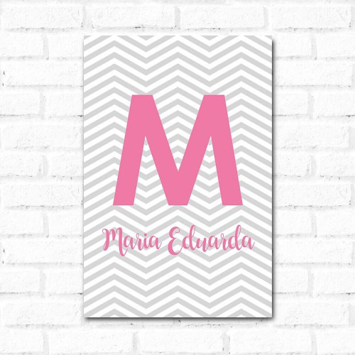 Adesivo de parede Placa Decorativa Personalizado Chevron Menina