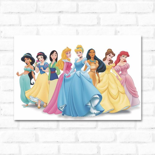 Adesivo de parede Placa Decorativa Princesas