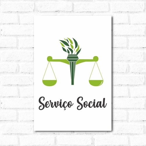 Adesivo de parede Placa Decorativa Serviço Social
