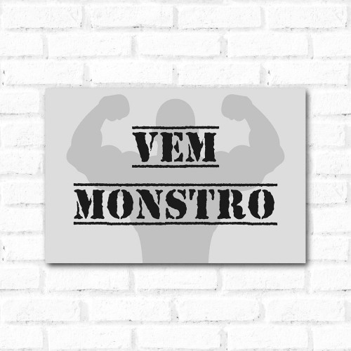 Adesivo de parede Placa Decorativa Vem Monstro