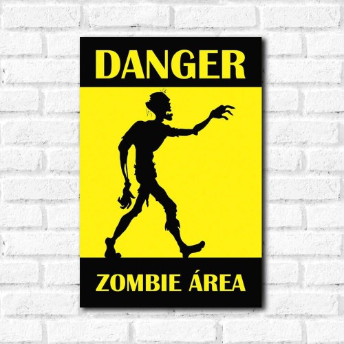 Adesivo de parede Placa Decorativa Zombie Área