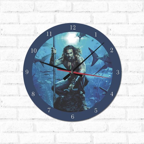 Adesivo de parede Relógio Decorativo Aquaman