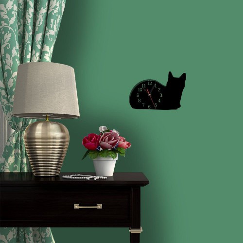 Adesivo de parede Relógio Decorativo Gato
