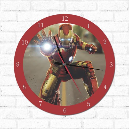 Adesivo de parede Relógio Decorativo Homem DE Ferro 2