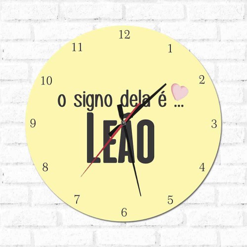 Adesivo de parede Relógio Decorativo O Signo dela é Leão