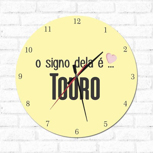 Adesivo de parede Relógio O Signo dela é Touro