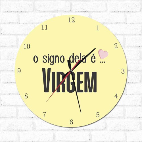 Adesivo de parede Relógio O Signo dela é Virgem