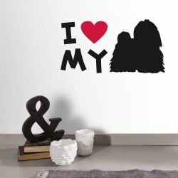 Adesivo de Parede I love my Shih Tzu