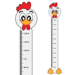 Adesivo Régua de Crescimento Galinha com Pé