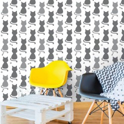 Papel de Parede Cats Gray