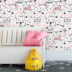 Papel de Parede Cats Ilustra