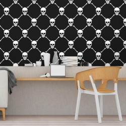 Papel de Parede Caveiras Black