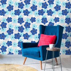 Papel de Parede Flores Daisy Blue