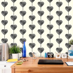 Papel de Parede Heart Curtain Black