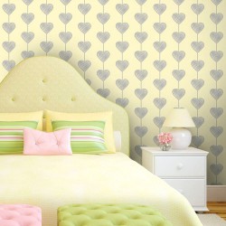 Papel de Parede Heart Curtain Clean